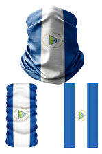 Multifunctional Flag of Nicaragua Seamless UV+Neckerwear Headband Bandana Do Rag Hairband