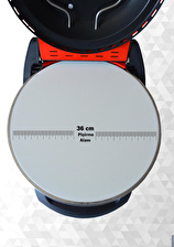 Erato Taşfırınım Pizza Makinesi, Lahmacun Makinesi Doğal Taş Fırın - Timer - 400 C. - Kırmızı