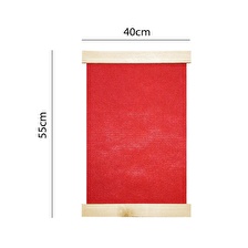 Barış Dizayn Doğal Ahşap Duvara Monte Kedi Tırmalama Paneli Tırmalaması Tırnaklama (55x40cm) Kırmızı