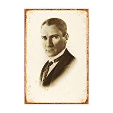 Mustafa Kemal Atatürk Retro Vintage Ahşap Poster