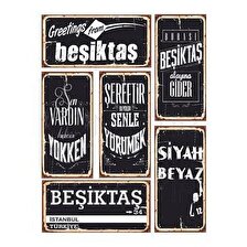 Beşiktaş 6lı Mini Retro Ahşap Poster Seti