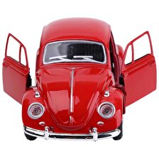 Kırmızı Metal Beetle Nostaljik Vosvos Açılır Kapılı 12 Cm Çek Bırak Diecast Araba Dekor