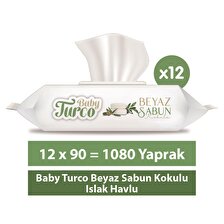 Baby Turco Beyaz Sabun Kokulu Islak Havlu 12x90