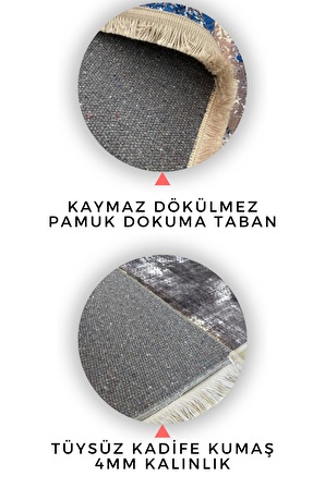 Kreatif Halı Etnik Desenli Dekoratif Yıkanabilir Vintage Kilim Kadife Kumaş Dokuma Taban Hol Halısı  