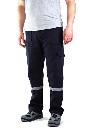 ESER - 16-12 Gabardin Komando Cepli İş Pantolonu Reflektörlü - Yazlık- Lacivert