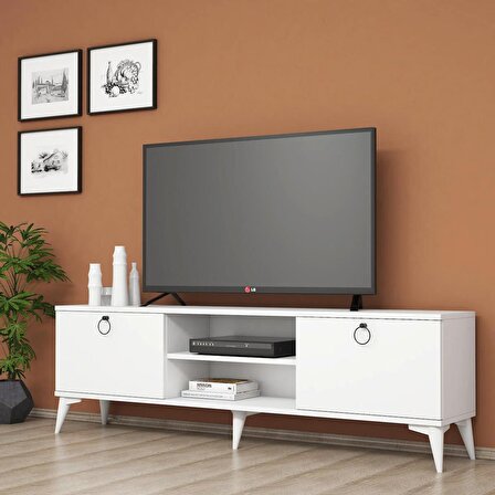 FERNISO Siyah Modern Kulplu Tv Sehpası  160 cm