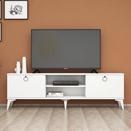 FERNISO Siyah Modern Kulplu Tv Sehpası  160 cm