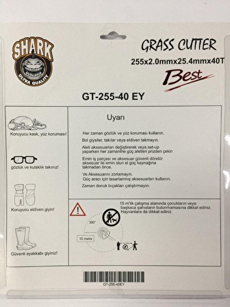 Shark Elmaslı Tırpan Testeresi 255 mm 40 Diş