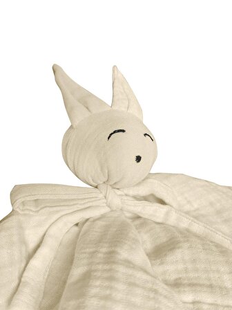Müslin Bebek Uyku Arkadaşı 4 Katlı Tavşan Organik Oyuncak Uyku Arkadaşı Desteksiz Uyku Arkadaşı