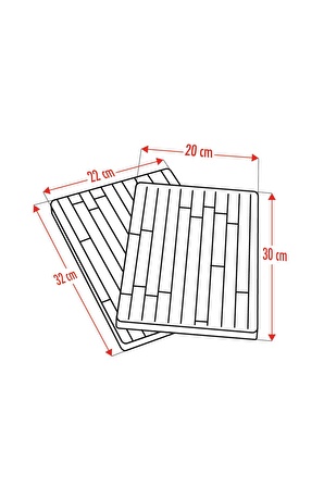 2 Lİ Bambu Kesme Tahtası Sunum Tahtası 22x32