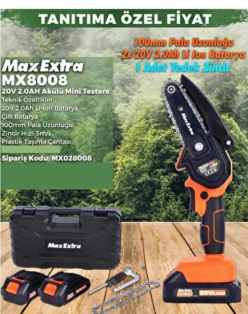 Max Extra MX8008 Akülü Mini Testere 20 v. 2.0 ah