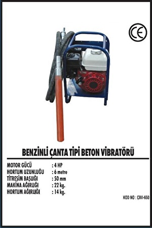 4hp. Honda Motorlu Benzinli Beton Vibratörü