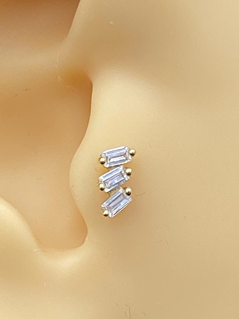 Altınkesesi Altın Üçlü Baget Tragus Piercing