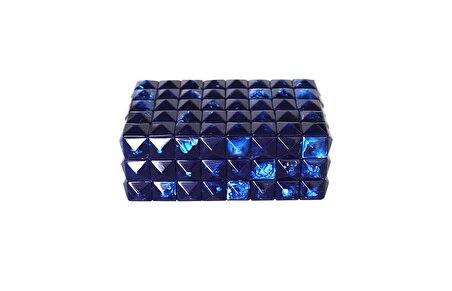 Crearthome Mavi Mozaikli Kapaklı Kutu 22x14x9 cm EPG 11