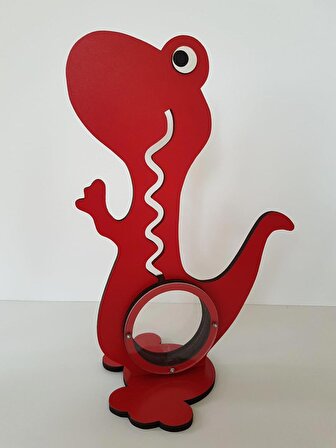 Dinazor Ahşap Dekoratif Kumbara 40 cm hediyelik dino kumbara kırmızı