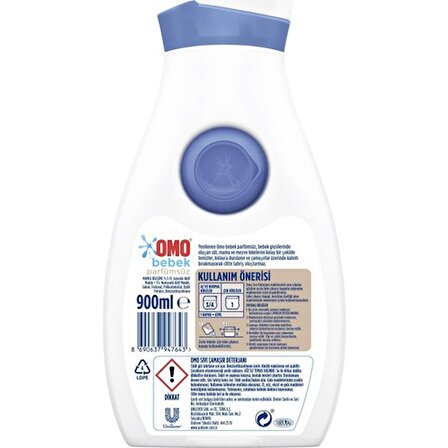 Omo Sıvı Baby 900ML Parfümsüz (2 Adet