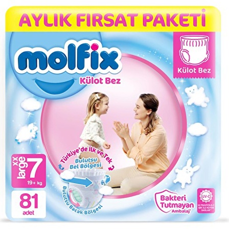 Molfix Külot Bez 7 Beden Xx Large Aylık Fırsat Paketi 81'li