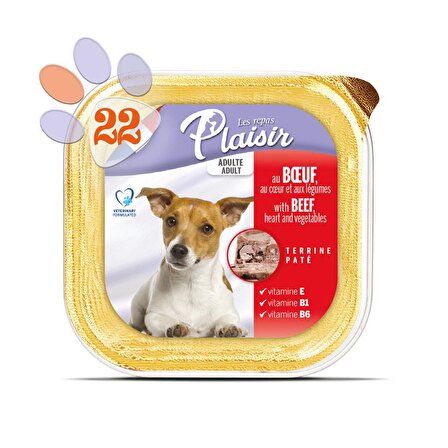 Plaisir Pate 150Gr Sığır Eti Yaş Köpek Maması 22Adet