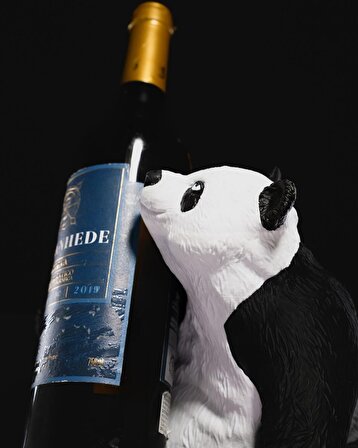 Dekoratif Panda Şarap Şişesi Yağdanlık Tutucu Şaraplık