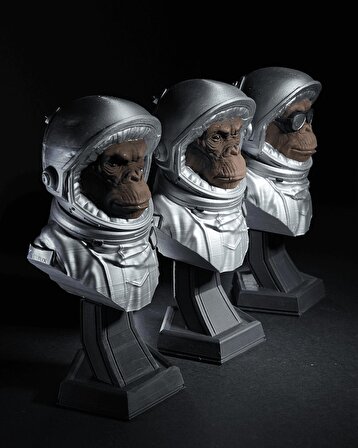 Kozmonot Maymunlar 3lü Set Masaüstü Dekoratif Figür