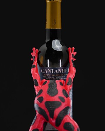 Benekli Kurbağa Figürlü Şarap Tutacağı-Şaraplık-Yağdanlık Tutucu