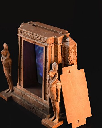 Antik Mısır Firavun Portalı Kapaklı Masaüstü Telefon Tutucu-Telefon Standı
