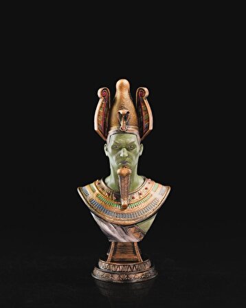 Antik Mısır Tanrısı Osiris Büst-Figür-Biblo 15 CM (Orta Boy)