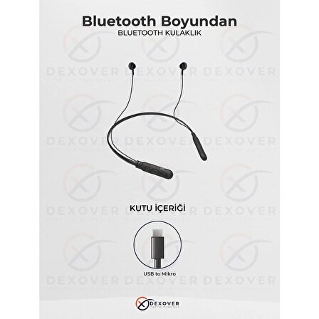 Mokin Boyun Askılı Mıknatıslı Mikrofonlu Bluetooth Kulakiçi Kablolu Kulaklık Stero Extra Bas Suya Dayanklı