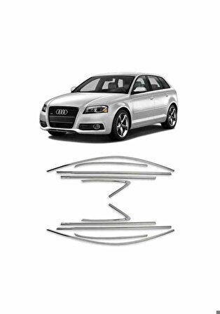 Audi A3 Hb Cam Çıtası Çerçevesi Krom Komple 2013-2020 arası