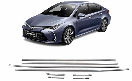 Toyota Corolla Cam Çıtası 8 parça Krom Komple 2019-2021 arası