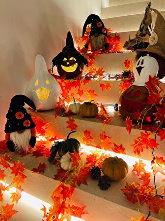Mady Aksesuar Halloween Su Kabağı Cadılar Bayramı Şapkalı Parti Dekoru 35 cm Boyunda