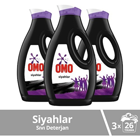 Omo Renk Koruma Siyahlar için Sıvı Deterjan 26 Yıkama 3x1.69 lt