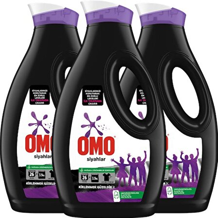 Omo Renk Koruma Siyahlar için Sıvı Deterjan 26 Yıkama 3x1.69 lt