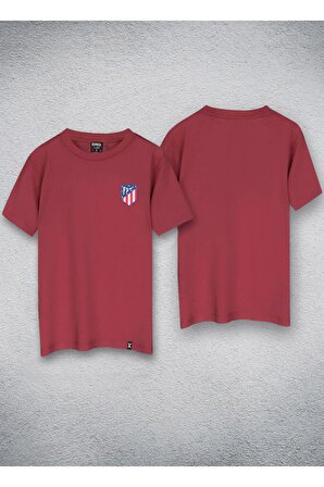 Atlético Madridn Tasarım Baskılı Kırmızı Oversize Tişört T-shirt