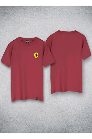 Ferrari Formula 1  Tasarım Baskılı Kırmızı Oversize Tişört T-shirt