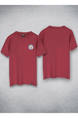 Manchester City Tasarım Baskılı Kırmızı Oversize Tişört T-shirt