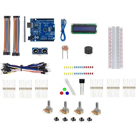 EMES ROBOTİK Arduino Uno R3 161 Parça  Robotik Kodlama Uygulamaları Mega Başlangıç Seti M1