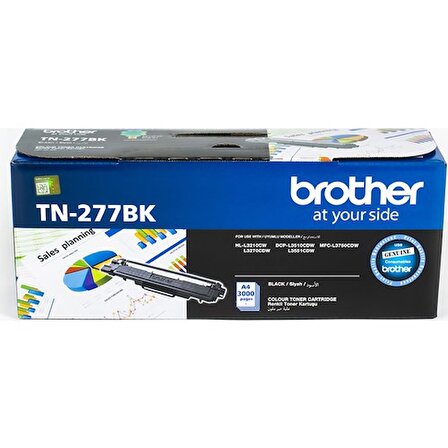 BROTHER TN-277BK Siyah Spot Orjinal Toner (3000 Sayfa)