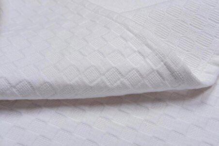 MetisTex Pamuklu Kabartmalı 90x110 cm Bebek Battaniyesi Beyaz