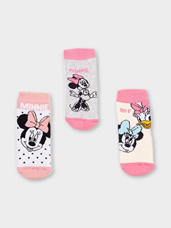 Mınnıe Mouse 3 Çift Kız Bebek Kaymaz Tabanlı Havlu Soket Çorap 20555