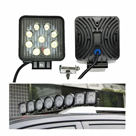 Led çalışma lambası pro 9 ledli off road sis lambası kare tip Niken