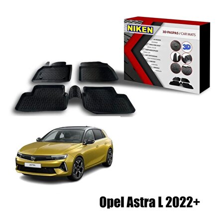 Opel Astra L Havuzlu 3D Paspas Niken Siyah 2022+ sonrası uyumlu