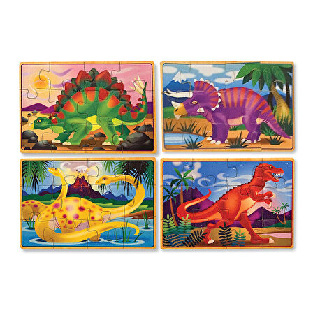 Melissa and Doug Dinozorlar 3+ Yaş Büyük Boy Puzzle 4x12 Parça