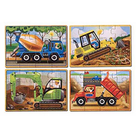 Melissa and Doug İnşaat Araçları 3+ Yaş Büyük Boy Puzzle 4x12 Parça