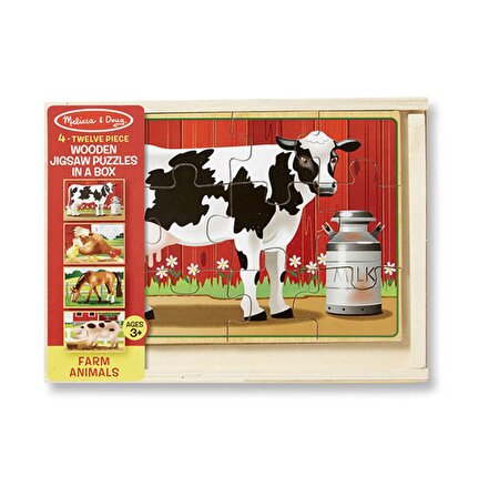 Melissa and Doug Çiftlik Hayvanları 3+ Yaş Büyük Boy Puzzle 4x12 Parça
