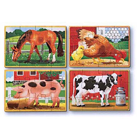 Melissa and Doug Çiftlik Hayvanları 3+ Yaş Büyük Boy Puzzle 4x12 Parça