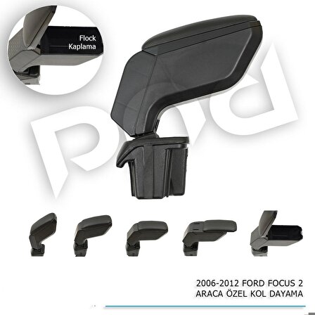 Ford Focus 2 Araca Özel Kol Dayama Kolçak Siyah 2006-2012 arası modellere uyumlu