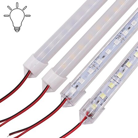Burul 1 Metre Beyaz ışık Alüminyum Kasa Şerit LED Işık Aydınlatma 12 Volt