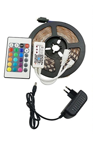 Ct-4557 Rgb Şerit Led 5 Mt + Trafo + Rgb Kumanda