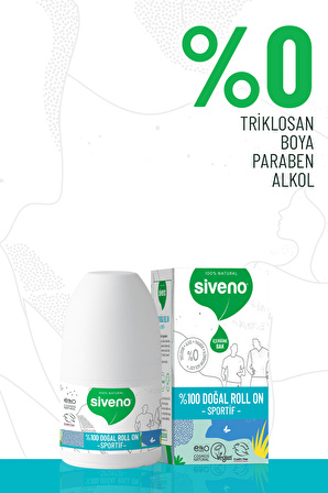 Siveno %100 Doğal Roll-on Sportif Sporcu Deodorant Ter Kokusu Önleyici Bitkisel Lekesiz Vegan 50 ml